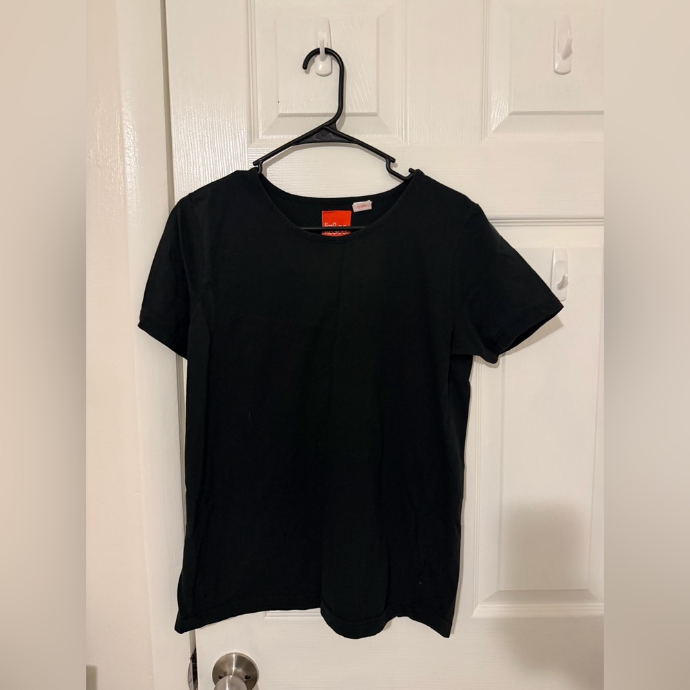 Liz and Co 100% Cotton Black Short Sleeve T-Shirt